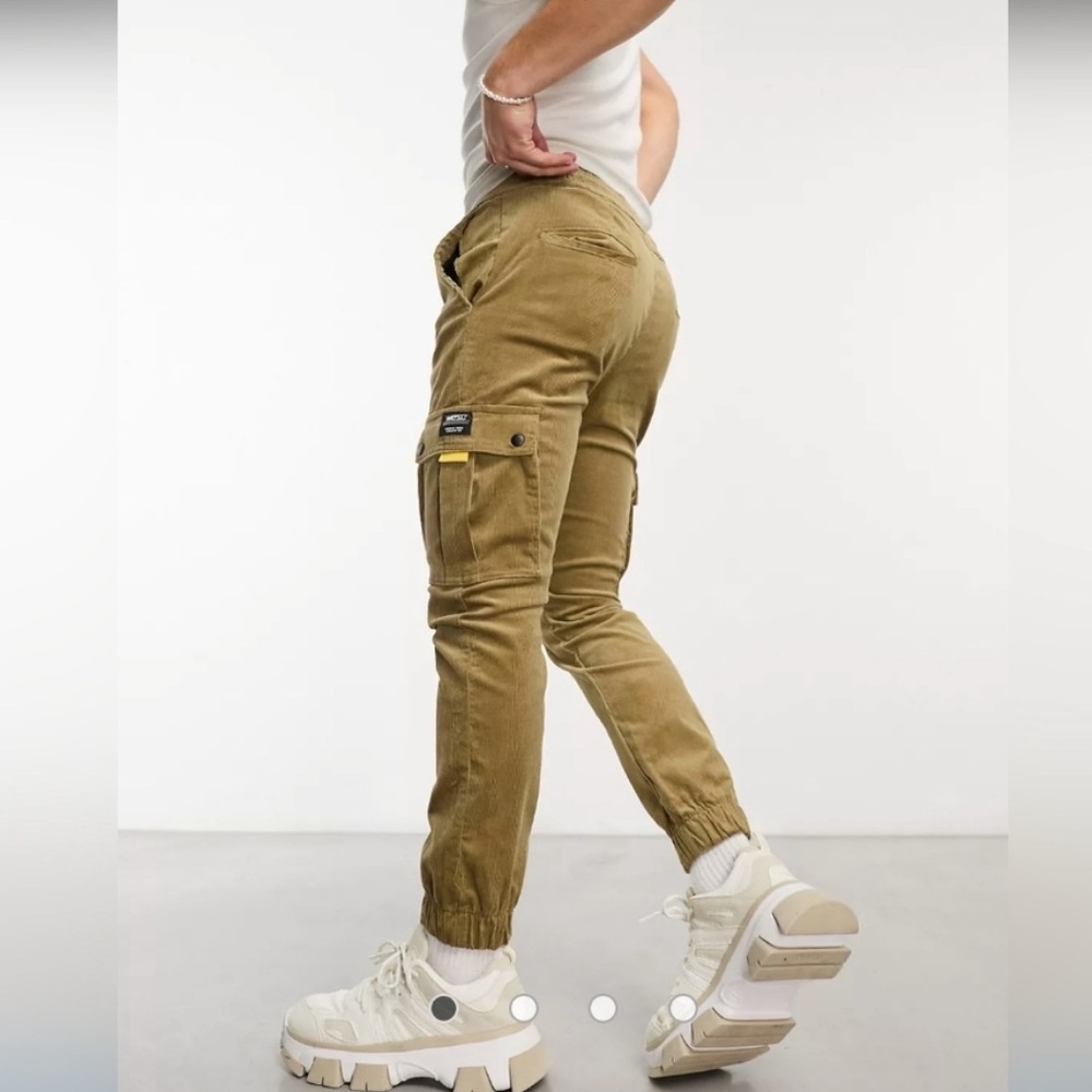 WESC Tan Corduroy Cargo Joggers